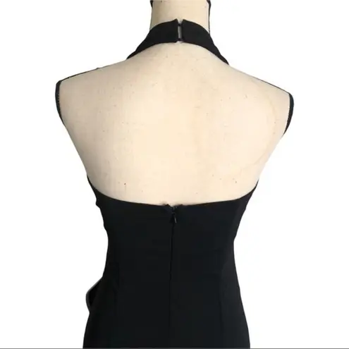 Niki By Niki Livas Black Tiered Halter High Low Ruffle Prom Dress Size 4