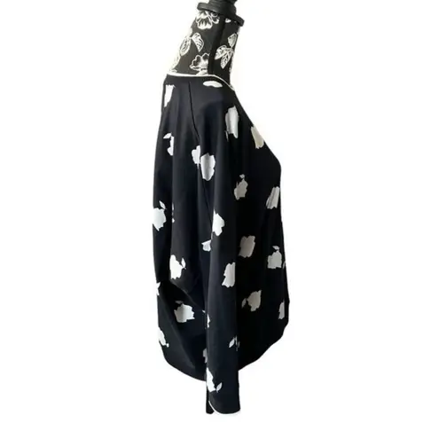 Max Mara Sweatshirt Foggia Abstract Botanical Print Black Large oversized