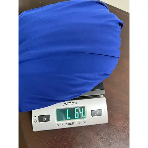 R & M Richards Royal Blue Beaded Halter Maxi Dress Formal Evening Gown Size 6