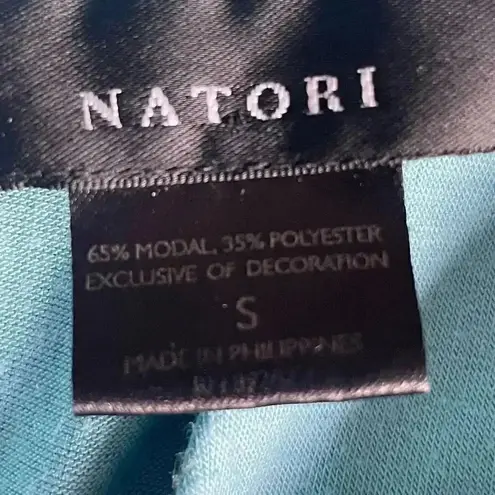 Națori Light Blue Soft Casual Loungewear Women’s Robe Tie Pockets SZ S # 1756