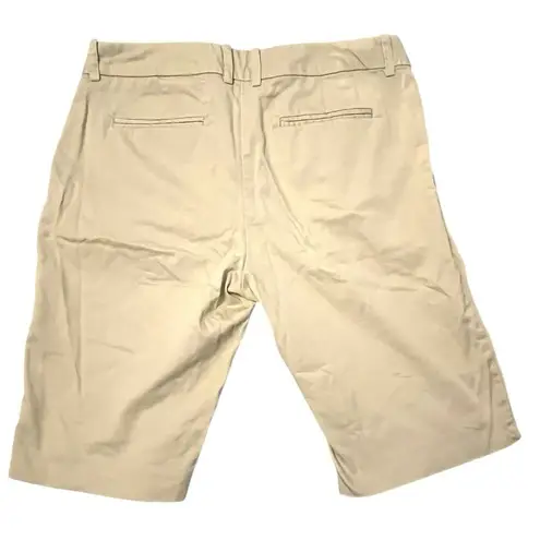 Mossimo Stretch Y2K Chino Bermuda Shorts Women’s 4 Tan Khaki Preppy Minimalist