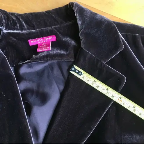 Sunny Leigh Velour Two Button Blazer, Brown, Size 18W