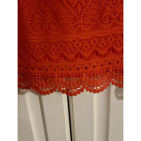 London Times Red Crochet Lace Dress US 16 UK 20 EU 48 Short Sleeve - Image 5