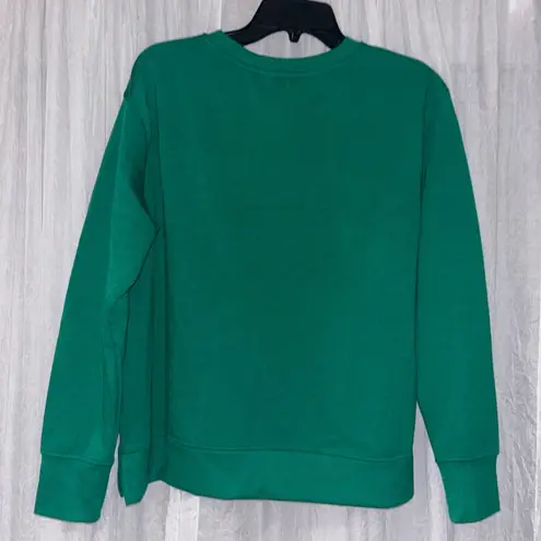 Woman Crew Neck Bow Sweatshirt Green