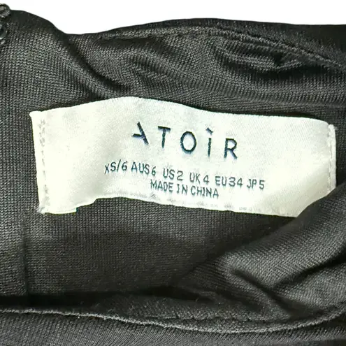 Atoir Black Bianca Racerback Stretchy Scuba Fabric Side Cutouts Bodysuit Sz 2