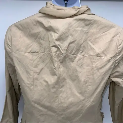 T Tahari - Glistening Tan Metallic Ruffled Blazer/Jacket