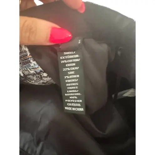 J CREW Black Boucle Silk Cotton Blend Skirt Size 00