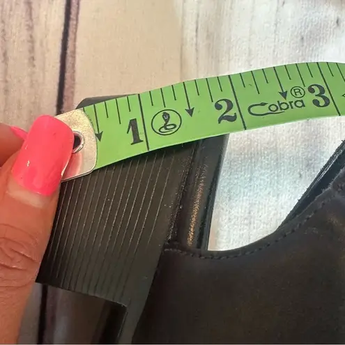 SAS Black Leather Suntimer Heeled Sandal Tripad Slingback Comfort Women Sz 9.5