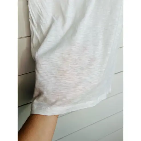 INDUSTRY White Ruffle Sleeves Short Sleeves 100% Pima Cotton TShirt Size Small