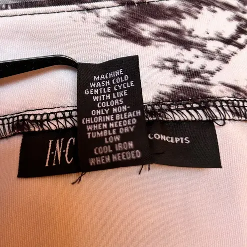 INC Black/White Forest Nights Graphic Print A-Line Scuba Skirt Plus Size 18W NWT