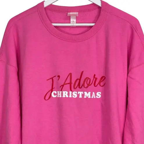 J’Adore Christmas Graphic Print Sweatshirt Size 1X NWOT Womens Pink