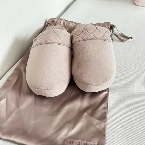 Barefoot Dreams Barefoot Dream LuxeChic Slippers Size 5/6 Small Faded Rose Loungewear Quilted