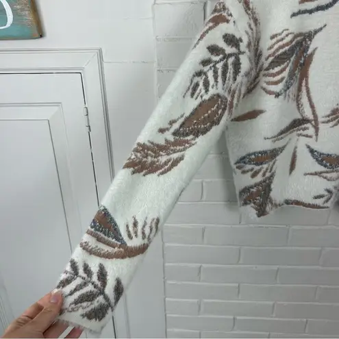 Tahari NWT Fuzzy Knit Patterned Sweater Size XS