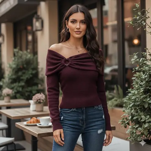 ASTR  Wylie Off Shoulder Wool Blend Sweater One Size NWT Cozy Winter Essentials - Image 3