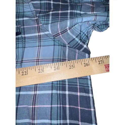 Lot of 2 Ambriele Women’s XL Lightweight Plaid Flannel Shirts Button Front READ