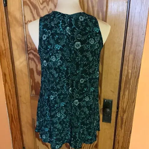 Vtg 90s bright floral tank top Green Size M