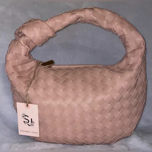 Sincerely Jules NWT Woven Knot Handle Pink Handbag/Shoulder Bag Casual Slouchy
