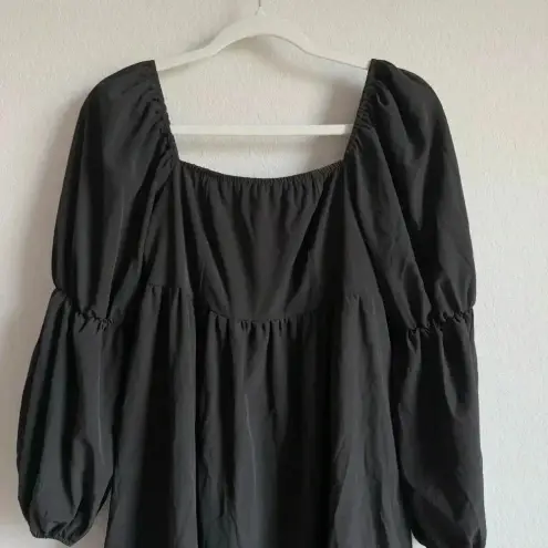 Exlura  Women’s Square Neck Dress Long Puff Sleeve A-Line Casual Short Mini Dress