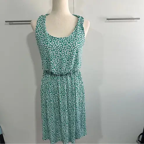 Kaileigh Size M Green Floral Tasha Knit Dress Casual Stretch Beach Coastal Comfy