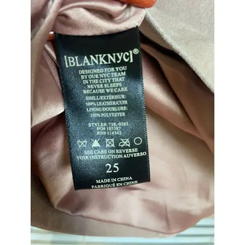 NWT BlankNyc Leather Suede Candy Blush Pink Mini Skirt Size 25 Tan