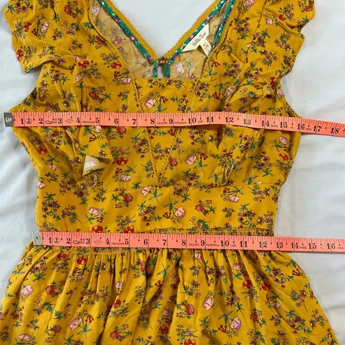 Matilda Jane Women's Small Fantasy Fancy Fairy Whimsical Yellow Floral Dress