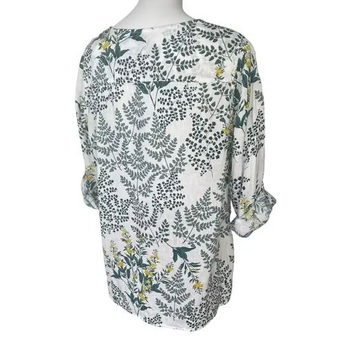 Cynthia Rowley  Botanical Floral Linen Button Down Shirt, Sz 1X - Image 7