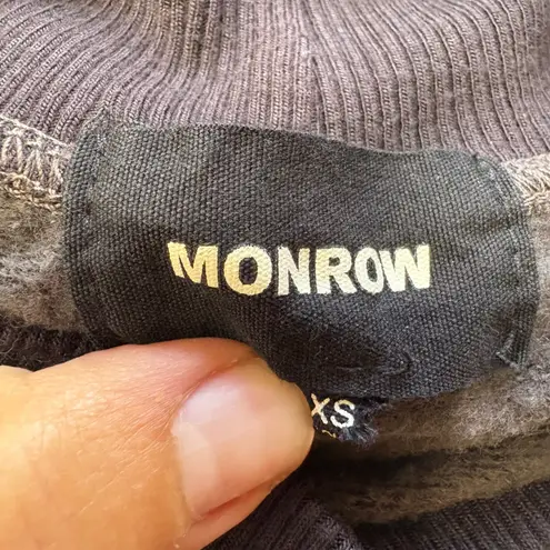 MONROW Women's Supersoft Fleece Mock Neck Slouchy Sweatshirt Black Size XS Gray