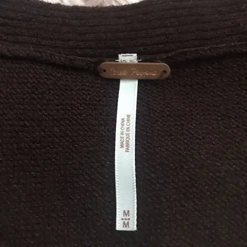 Free People Brown Criss Cross Tunic Sweater