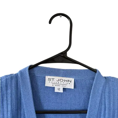 St. John Light Powder Blue Cardigan with Gold Buttons