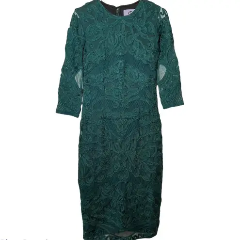 JS Collections Midi Dress evergreen lace mesh 2 XS