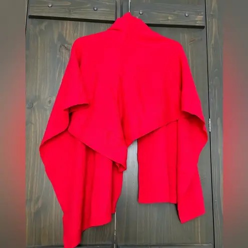 Katie Knit Solid Keyhole Wrap one size Red