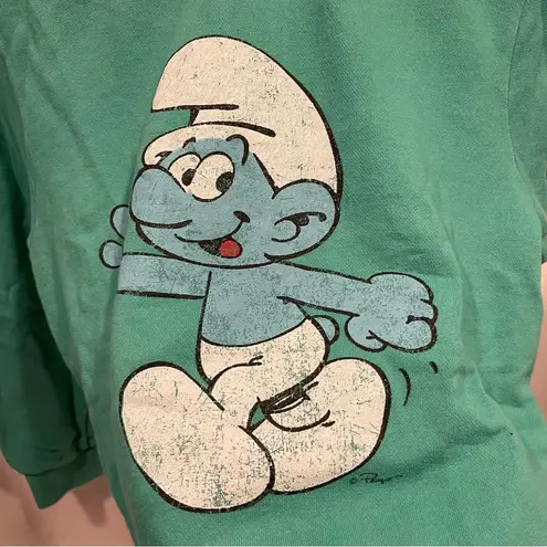 Aqua chunky distresses smurf sweatshirt pockets Whole Hauss Blue Size L