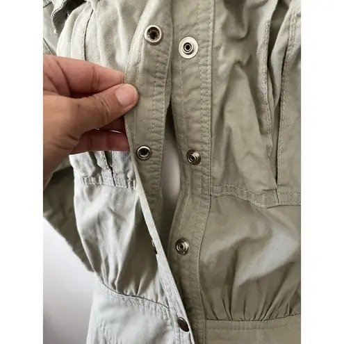 American Vintage Vintage Made In USA Green Cotton Snap Button Short Sleeve Shirt Maxi Dress 10