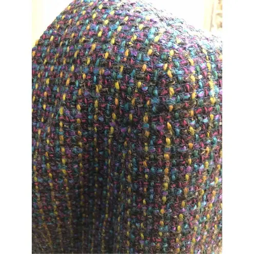 Vintage Michelle petites confetti blue wool blend boucle tweed short blazer Blue Size 8P