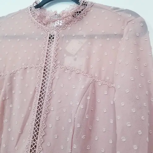 Bardot Latte Pink Blush Cherie Doddy Dress Long Sleeves