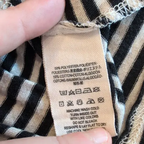 We The Free  Free People Women’s Striped Peplum Long Sleeve Top Black Gray S