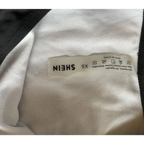 SheIn Black High Cut Bikini Womens NWOT Size XS Ruched Tie Sides