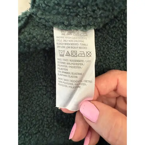 Susan Graver Weekend Fleece Full Zip Mock Neck Vest Teal Green Women's Size XL