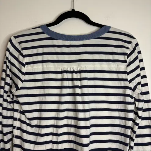 Lauren Jeans Co. by Ralph Lauren Navy Striped Henley Top Size M Blue Size M