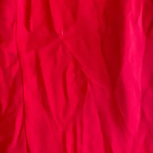 Ralph Lauren Lauren  Black Label Red Silk Strapless Long Maxi Formal Dress Size 8