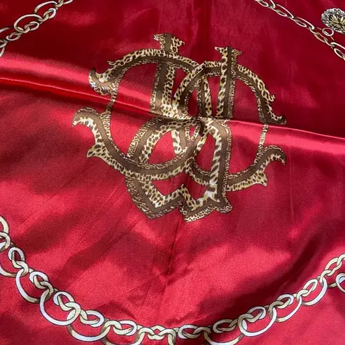 Womens Scarf Red Gold Brown Colors Cheetah Leopard Print Polyester 34 x 34 inche