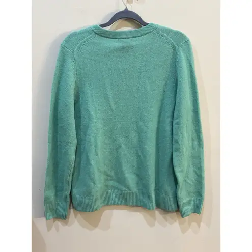 C By Bloomingdales Cashmere Sweater Size XL Green V Neck Long Sleeve Womens
