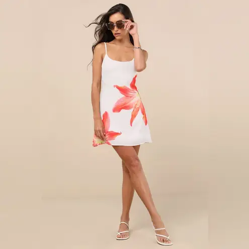 Lulus Dulcea Ivory Floral Sleeveless Mini Dress