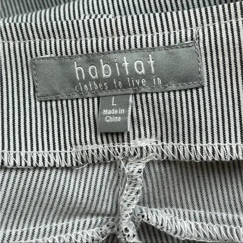 Habitat Pinstripe Stretch Poplin Wide Leg Ankle Pants - Large