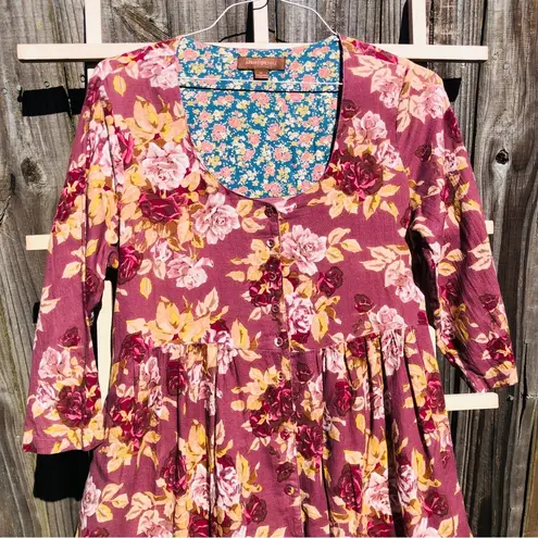 April Cornell Cotton Floral midi dress M Brown Size M