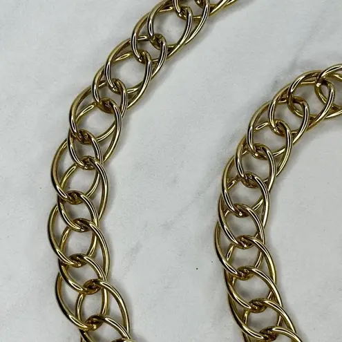 Gold Tone Belly Body Metal Chain Double Link Belt Size Small S Medium M