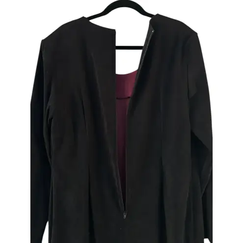 Fashion Bug Vintage Whimsigoth Moody Black Rose Embroidered Dress Cardigan Overlay Size 16