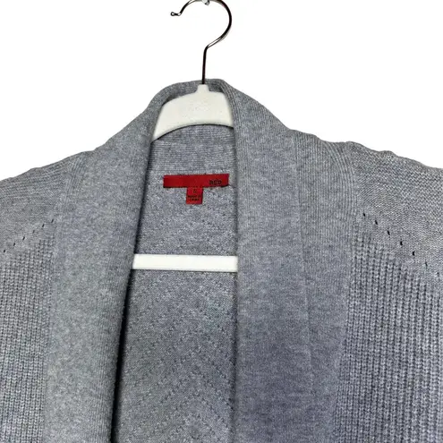 Red Valentino Ribbed Cardigan Size Small Gray Open Front Sweater