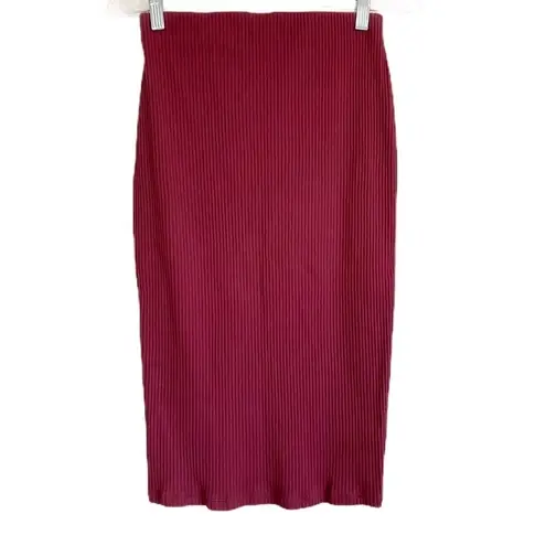 Old Navy  Burgundy Ribbed Pencil Skirt XS