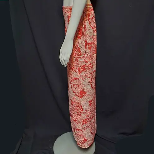 Rue 21  Red & Cream Patterned Wrap Maxi Skirt (M)